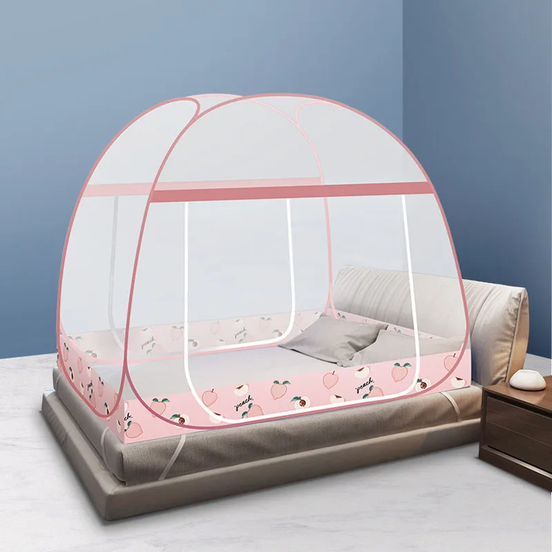 Simple Mosquito Net Foldable Bedroom Mosquito Net Single Door Opening Bedroom Home Textile Decor Free installation Mosquito Net