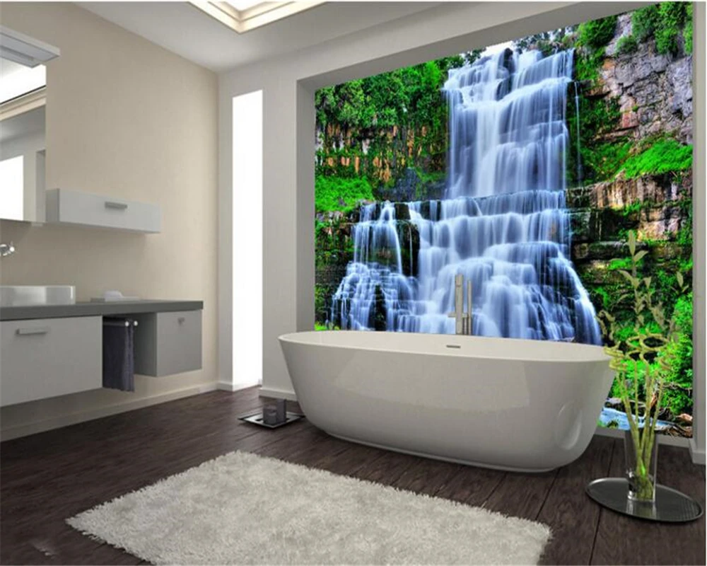 

WELLYU High-end fashion personality spectacular wallpaper cliff waterfall water bath wall background wallpaper for walls 3 d3D