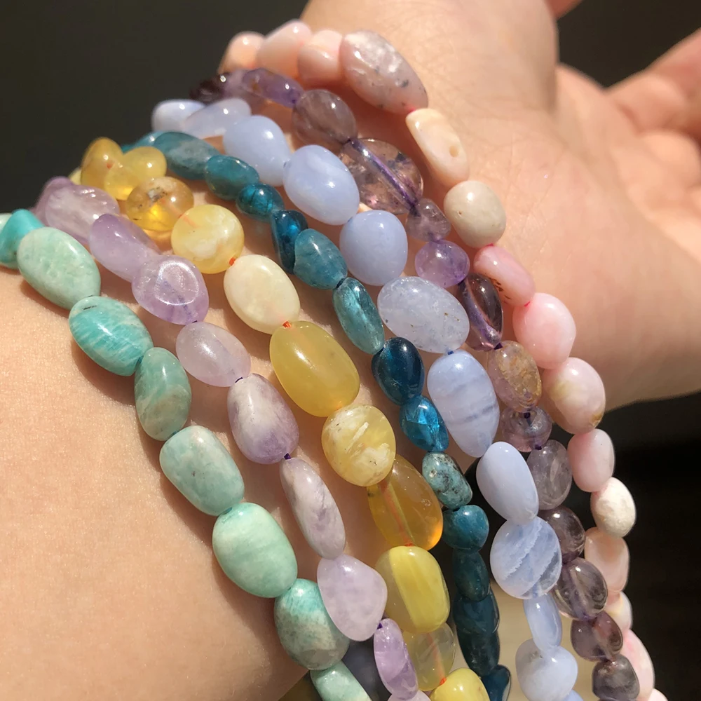 5-7mm Natural Irregular Amazonite Crystal Quartzs Apatite Stone Beads Loose Bead For Jewelry Making Diy Bracelet Accessories