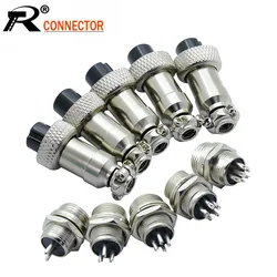 10pcs/lot GX12 Aviation Plug Socket Male / Female 2 3 4 5 6 Pin 12mm Circular Aviation Socket Jack Wire Connector