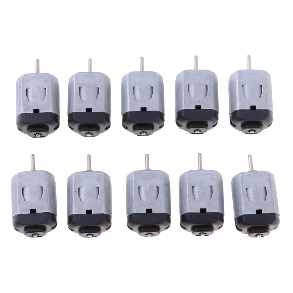 10 Pieces 130 Micro Motor Toy Motors DC Small Motor Science Experiment Four - Wheel Drive Car RC DIY Accessory