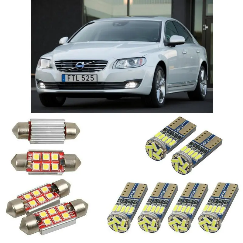 Interior led Car lights For volvo s80 mk2 124 sedan car accessories boot light License Plate Light 8pc