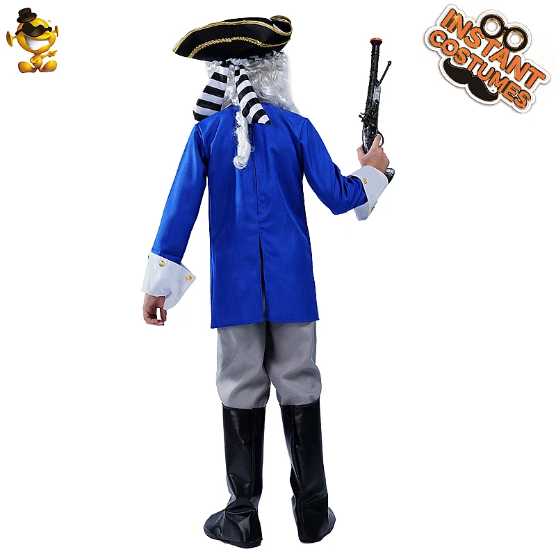 Purim Outfits Voor Kinderen Colonial Algemene Kostuums Cosplay Kerst Jongen Blauw Piraat Algemene Outfits Kostuum Voor Kind