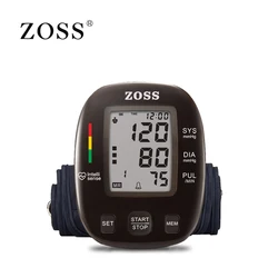 ZOSS latest models English or Russian Voice German chip LCD upper arm blood pressure monitor heart beat instrument tonometer