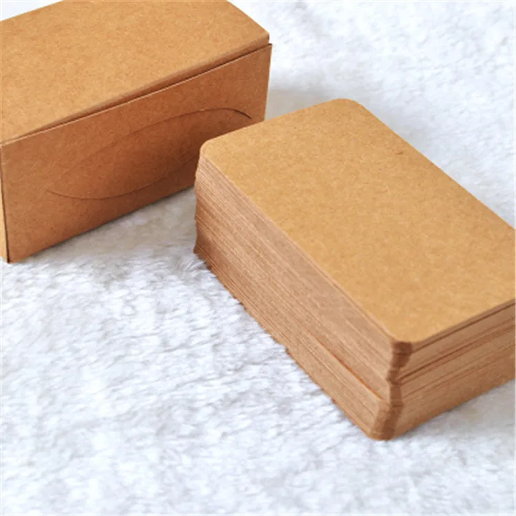 100pcs/lot Pure Color Cards Cute Mini  Kraft Word Card Blank Paper Postcards Memo Pad Notepad Creative Stationery