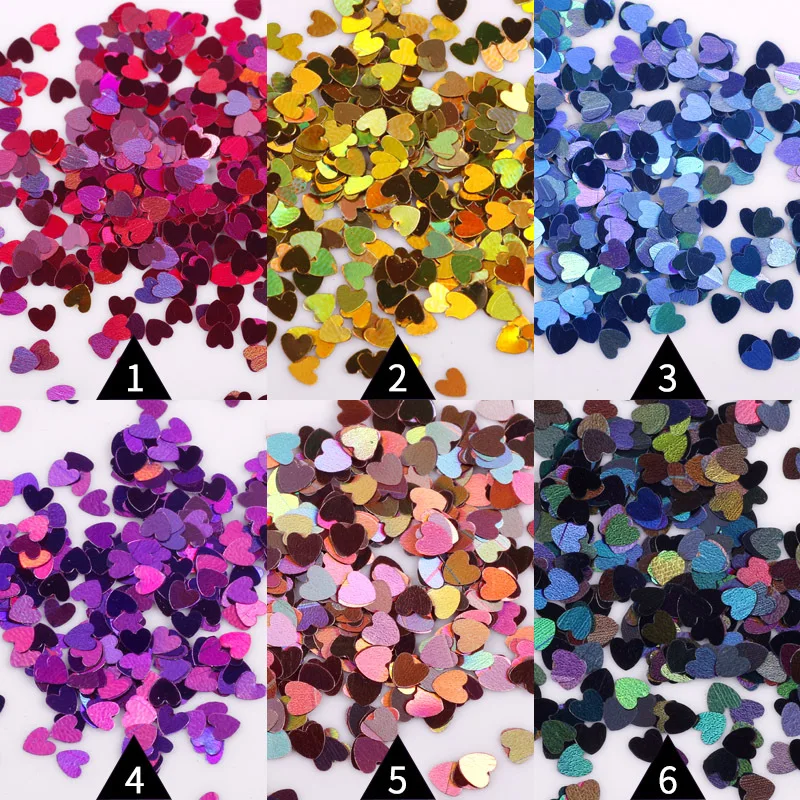 Laser Love Heart Butterfly Nail Sequins Mixed Color Sparkle Glitter Flakes 3D  Art Decorations Crystal Epoxy DIY Accessories