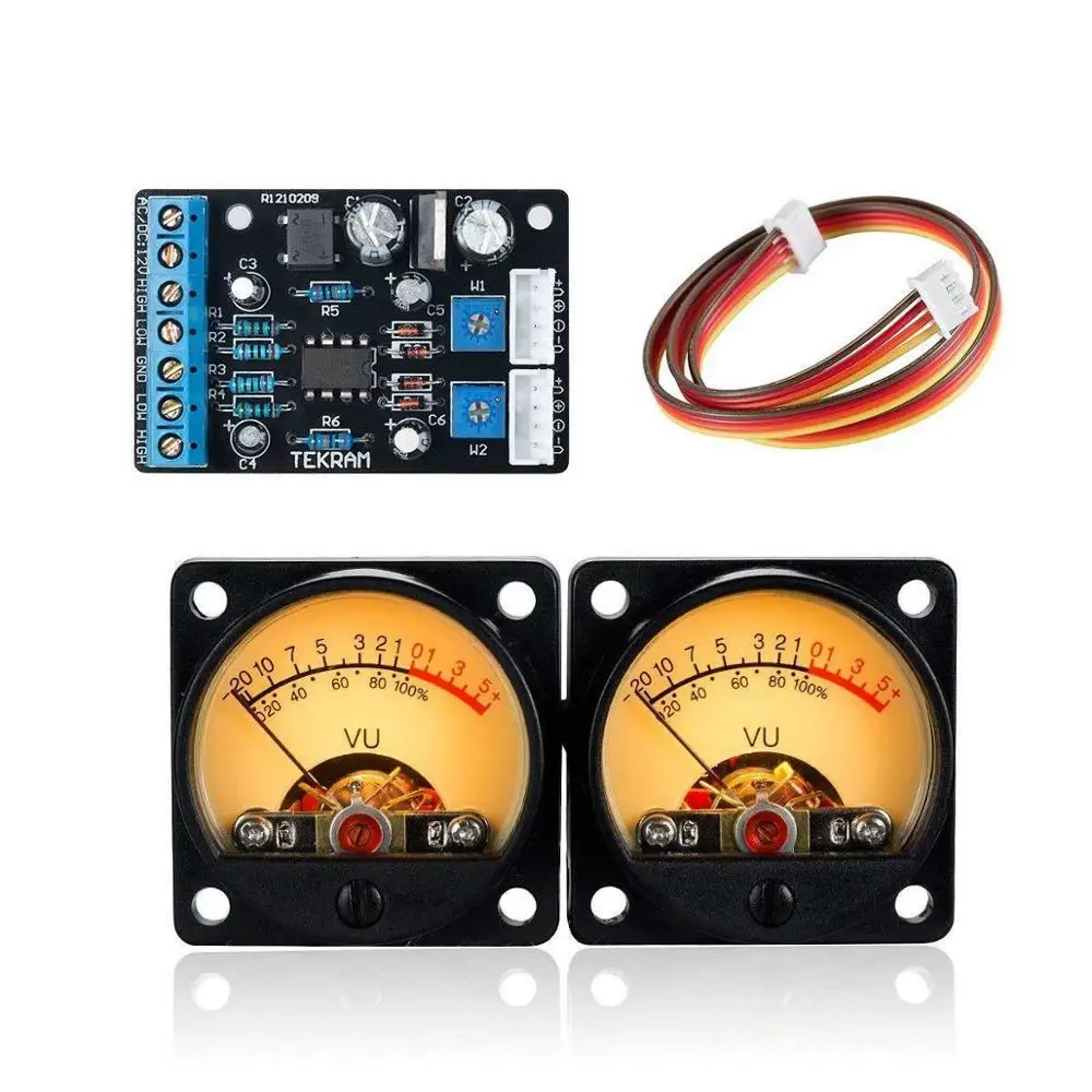 2x TR-35 VU Panel Meter DB Level + Power Supply  TA7318P Driver Board For Audio Amplifier