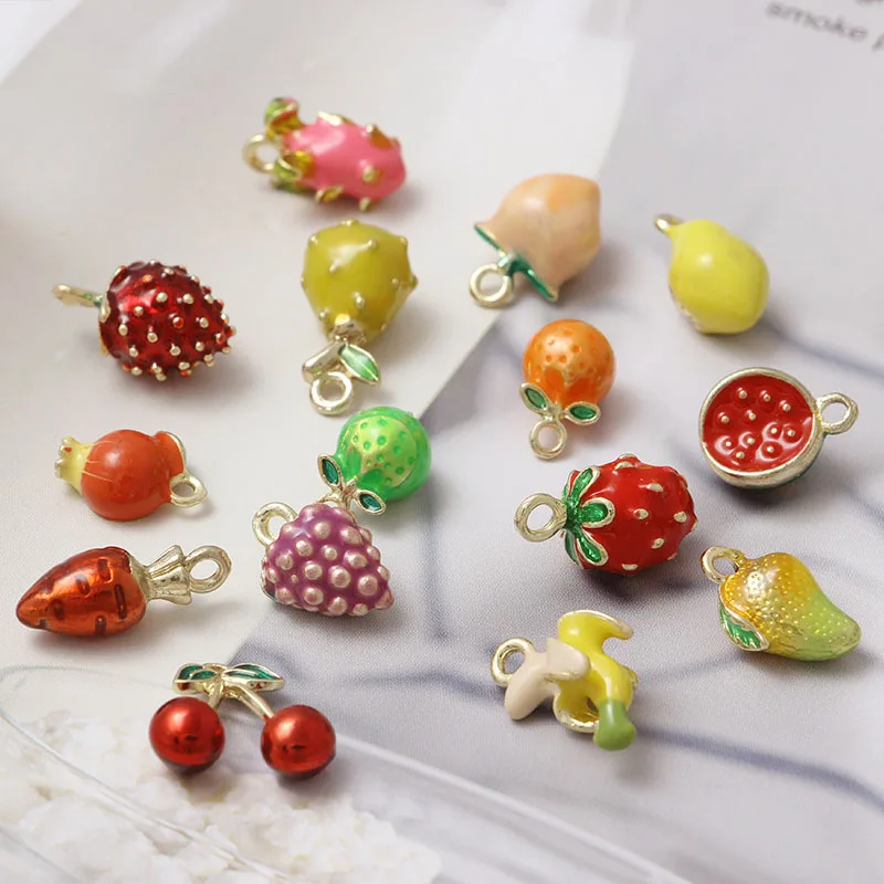 10pcs DIY Pendant Charms Handmade Fruite Pendants for Necklace Key Chain Earrings Jewelry Making Accessories