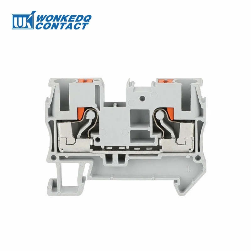 PT4 Din Rail Terminals Push-in Terminal Block 4mm² Spring Connection Screwless PT-4 Wire Electrical Connector PT 4