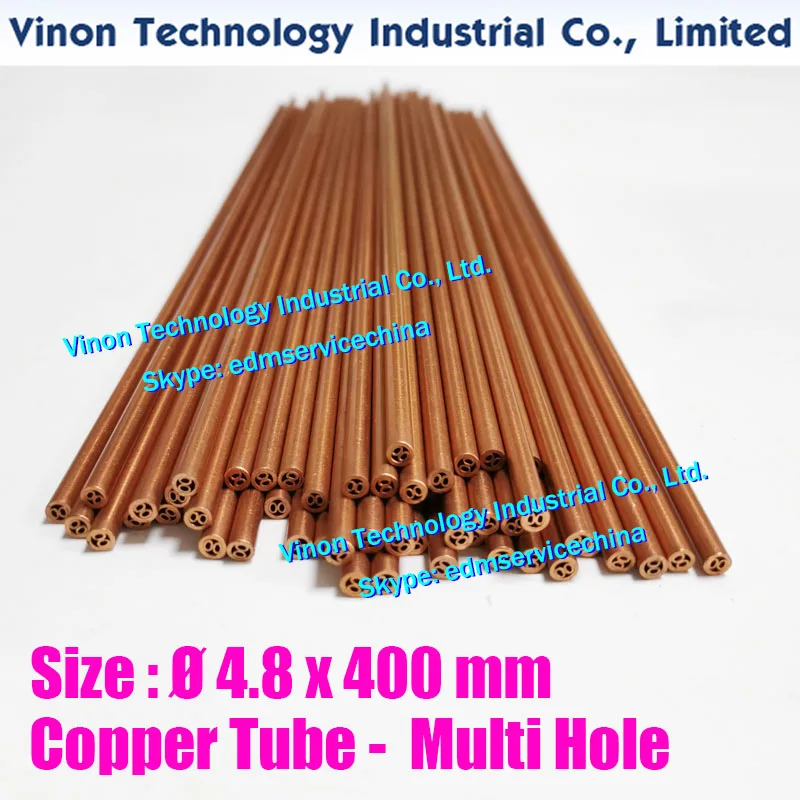 

(30PCS/LOT) 4.8x400mm Copper Tube Multihole, EDM Copper Tubing Electrode MultiChannel Dia. 4.8mm Length 400mm for Superdrill edm