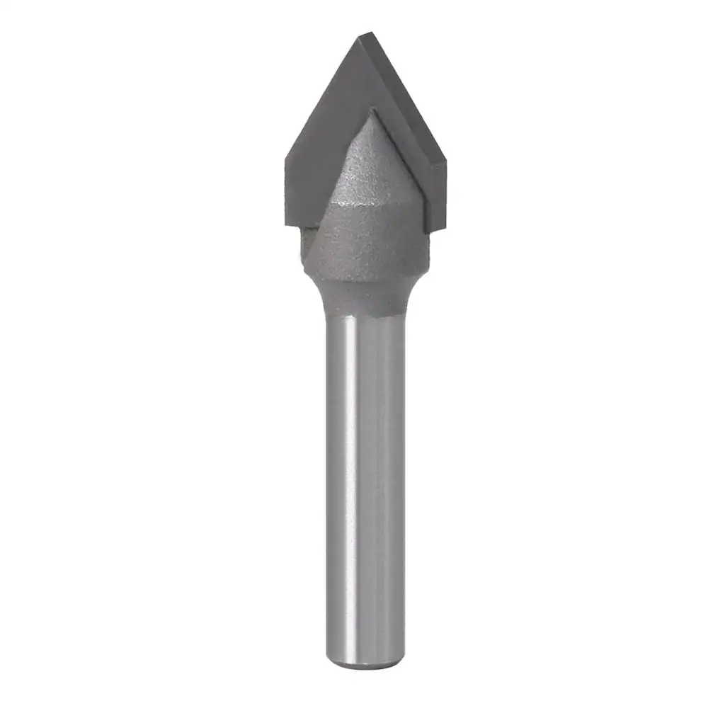 1PC 1/4 "6.35MM 6MM Shankตัดไม้แกะสลัก 60 องศาV Bitคาร์ไบด์end Mill 3Dไม้สำหรับงานไม้
