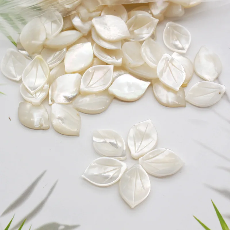 5pcs / bag natural mother-of-pearl ladies petal side hole beads jewelry making DIY hair clip bracelet earrings accessories