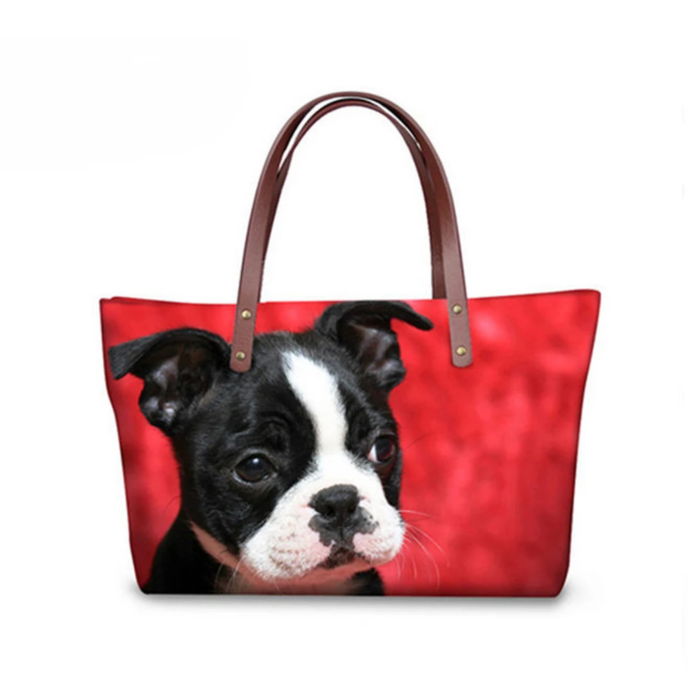 

French Black Bulldog Print Lady Shopping Bags Women Handbags Bag Girls Female Handbag Large Hand Bag Beach Travel Shopper Purse