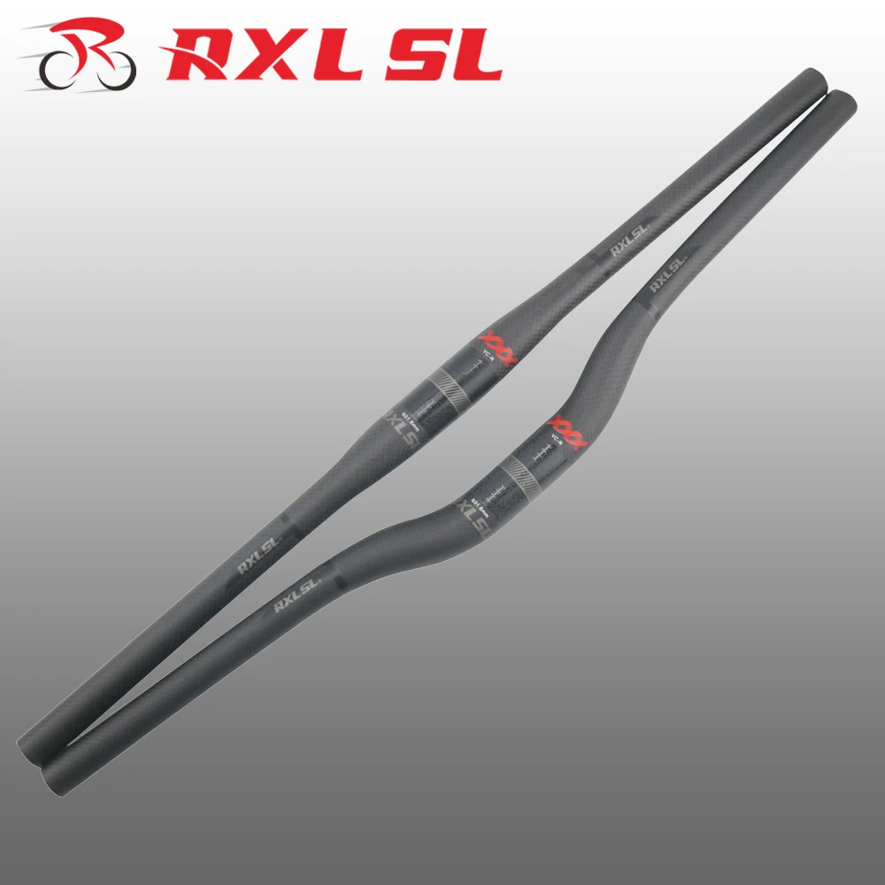 RXL SL-Matte Carbon Fiber Mountain Bike Handlebars, Flat, Riser Bar, 31.8, 31.8, 680, 700, 720, 740, 760mm, 3K