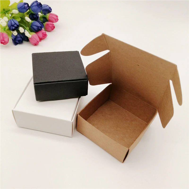 10pcs Black/White/Kraft Paper Boxes Packaging Jewelry Box For Necklace Packaging Jewelry Display Storage Small Paper Gift Boxes