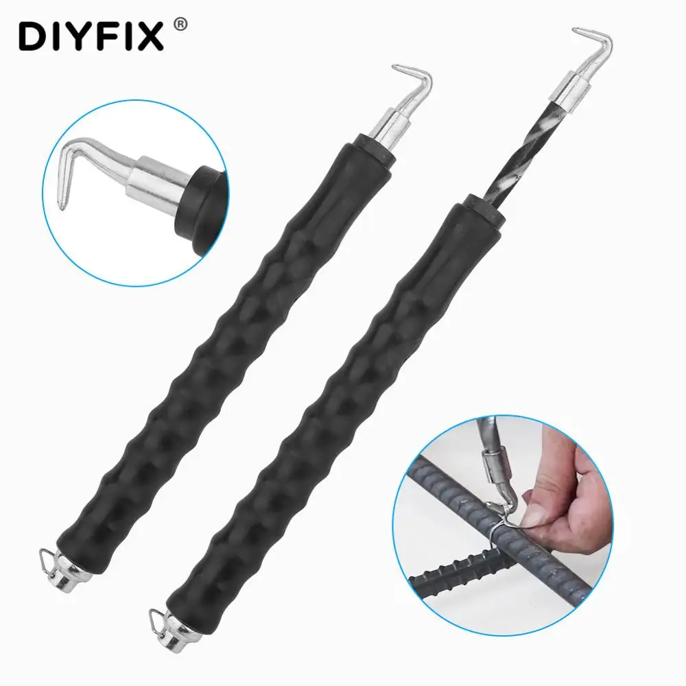 DIYFIX Rebar Hook Semi-automatic Straight Pulling Wire Tie Concrete Metal Wire Winding Twisting Fence Tool