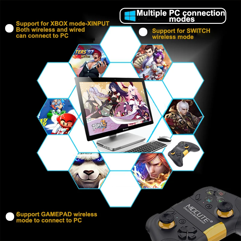 Mocute 054 aggiornamento 054MX Smartphone Gamepad Joystick Controller di gioco Wireless multifunzione per SWITCH IOS Android PC