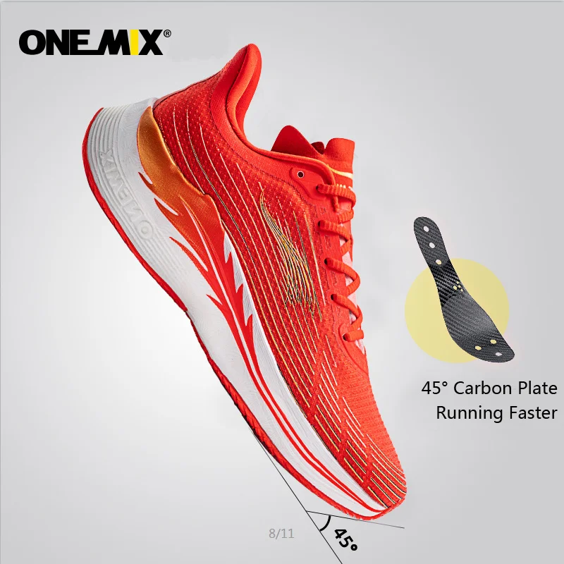 ONEMIX Running Shoes Men Athletic Gym Fitness Trainers Lightweight Man Sneakers Breathable Jogging Carbon Plate Sports Shoes