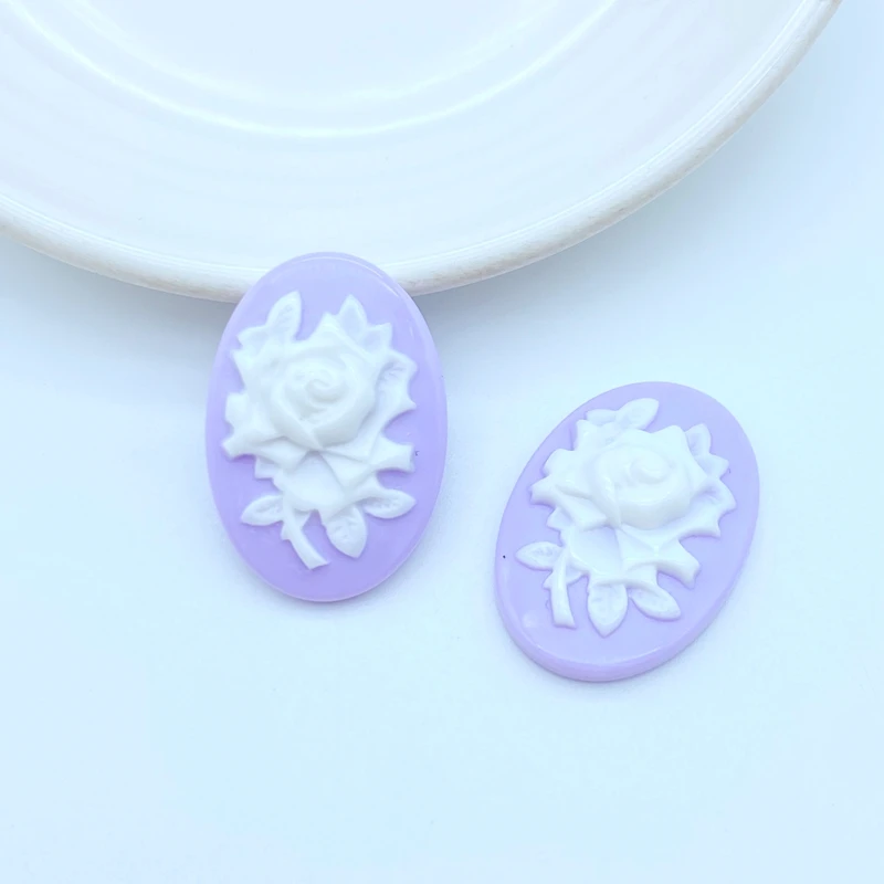 10/20Pcs Resin Lovely Mixed Oval Shaped Flower Flatback Cabochon Scrapbook Kawaii DIY Embellishments Accessories L07