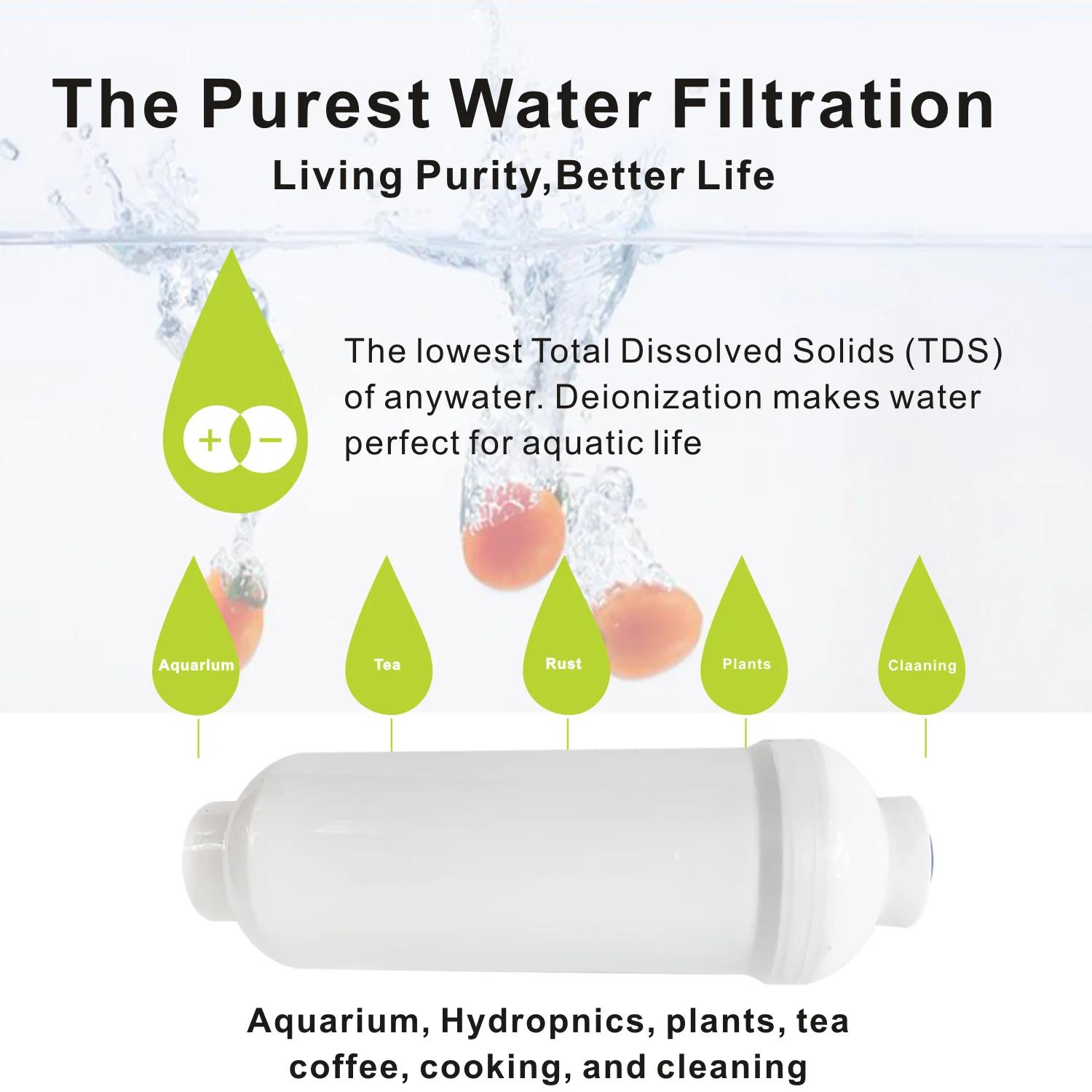 إزالة الأيونات تصفية المياه استبدال 2 "x 6 بوصة مضمنة دي مختلط السرير مرشح من الراتنج خرطوشة ل آلة تعمل بليز ثنائي الصمام التبريد