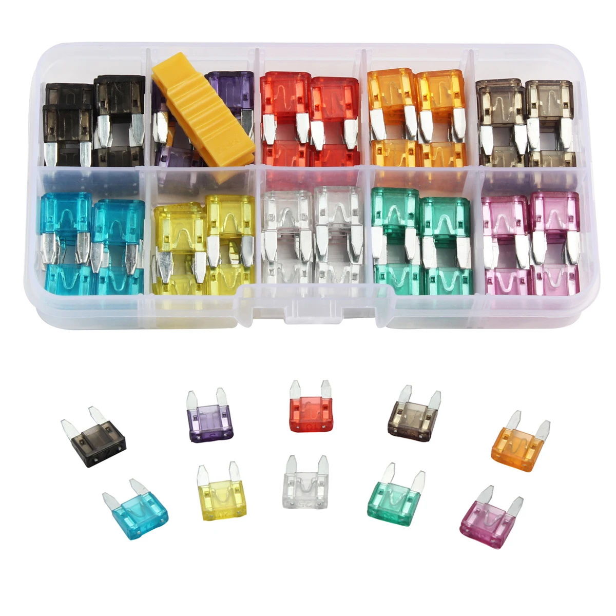 120PCS Fuse Car Kit Assorted Auto Car Truck Standard Blade Fuse Assortment 2A 3A 5A 7.5 A 10A 15A 20A 25A 30A 35AAutomotive Fuse