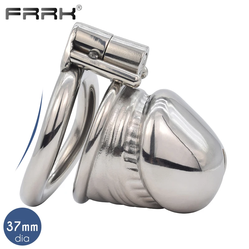 FRRK BDSM Sex Toys for Adults 18 Men Metal Male Chastity Cock Cage with Screw to Lock Dick Steel Penis Rings Erotic Sexual Shop