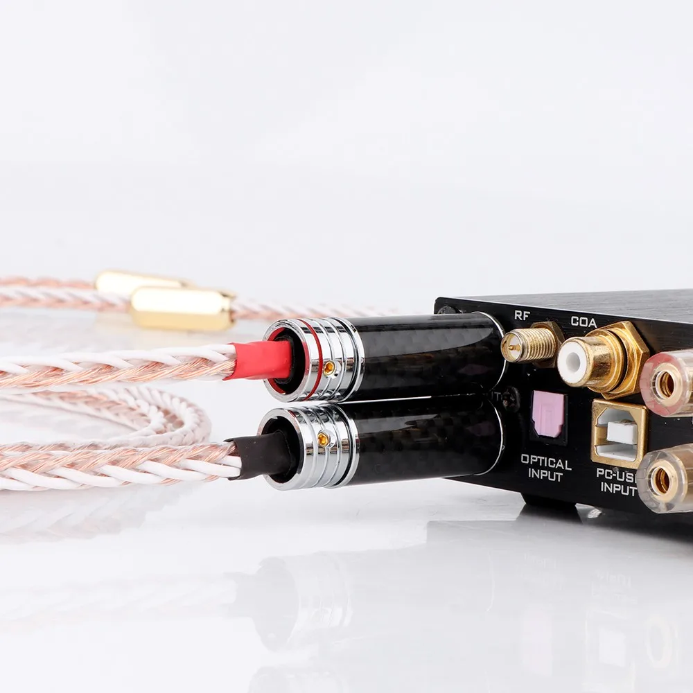 Pair 4TC Twist RCA Audio Cable with Carbon fiber Rhodium Plated plug 2RCA to 2RCA Male cable 2pants HDTV