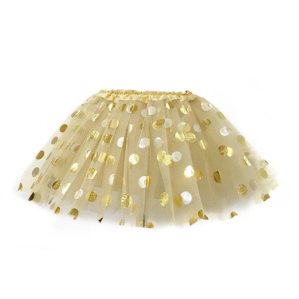 Golden Tutu Skirt Wave Point Nicorn Tutu Skirt For Baby Dance Tutus Kids Tulle Skirts For Birthday Costume Toddler Outfits 0-8Y