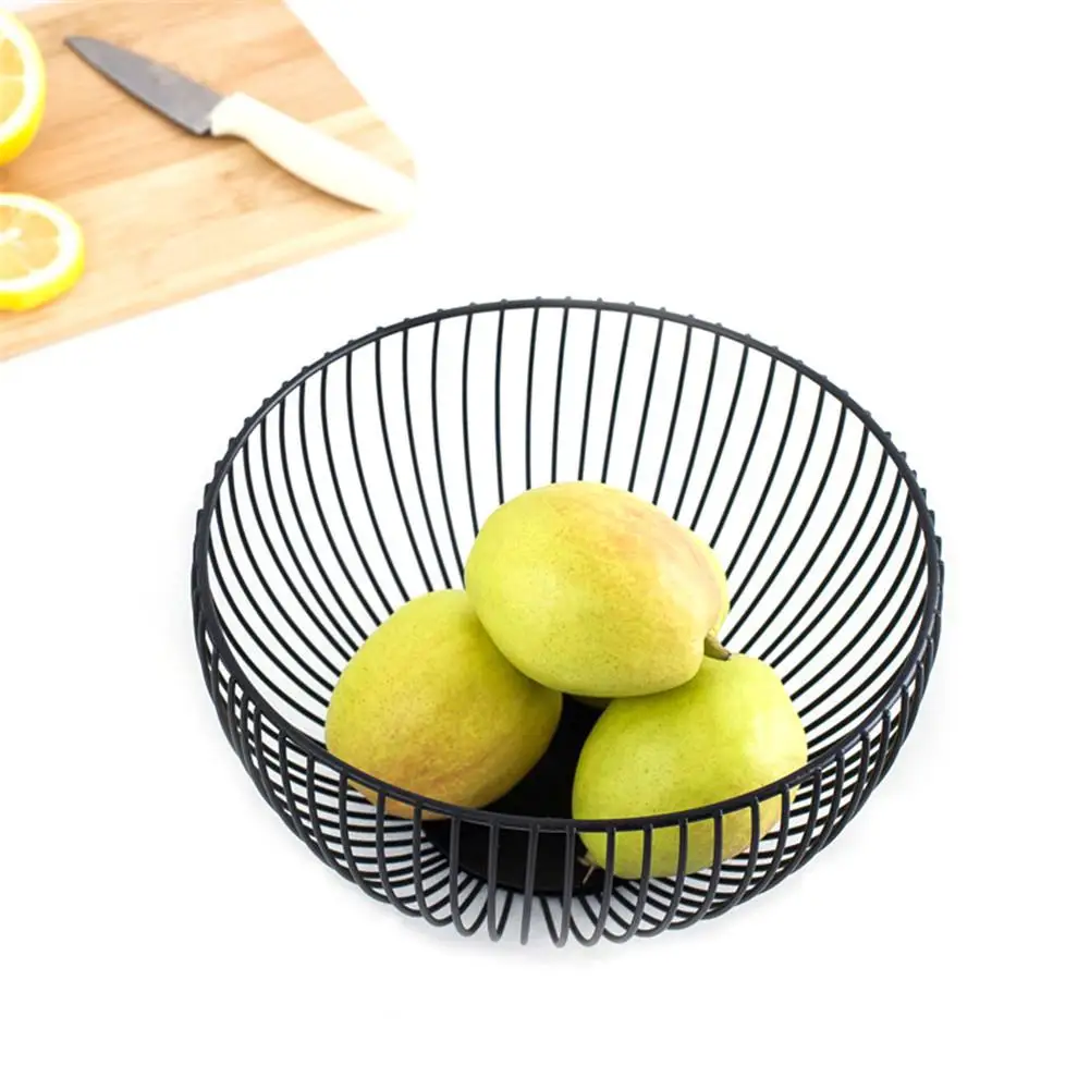 Nordic Style Iron Art Fruit Storage Basket Home Organizer Bowl For Vegetable Snacks Candy Kitchen Table Dining Decoration Tool