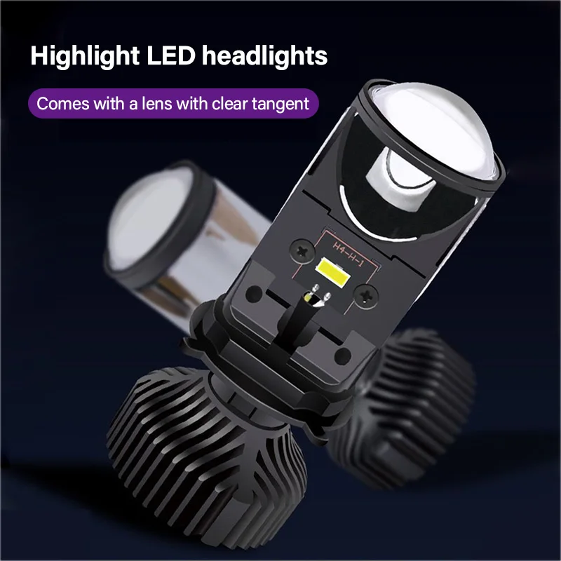 2pcs 90w/Pair Lamp H4 Led Mini Bi led Lens Projector Car Headlight 20000LM Lampada Led h4 Hi/Low Beam Lights Canbus 12v Bulb