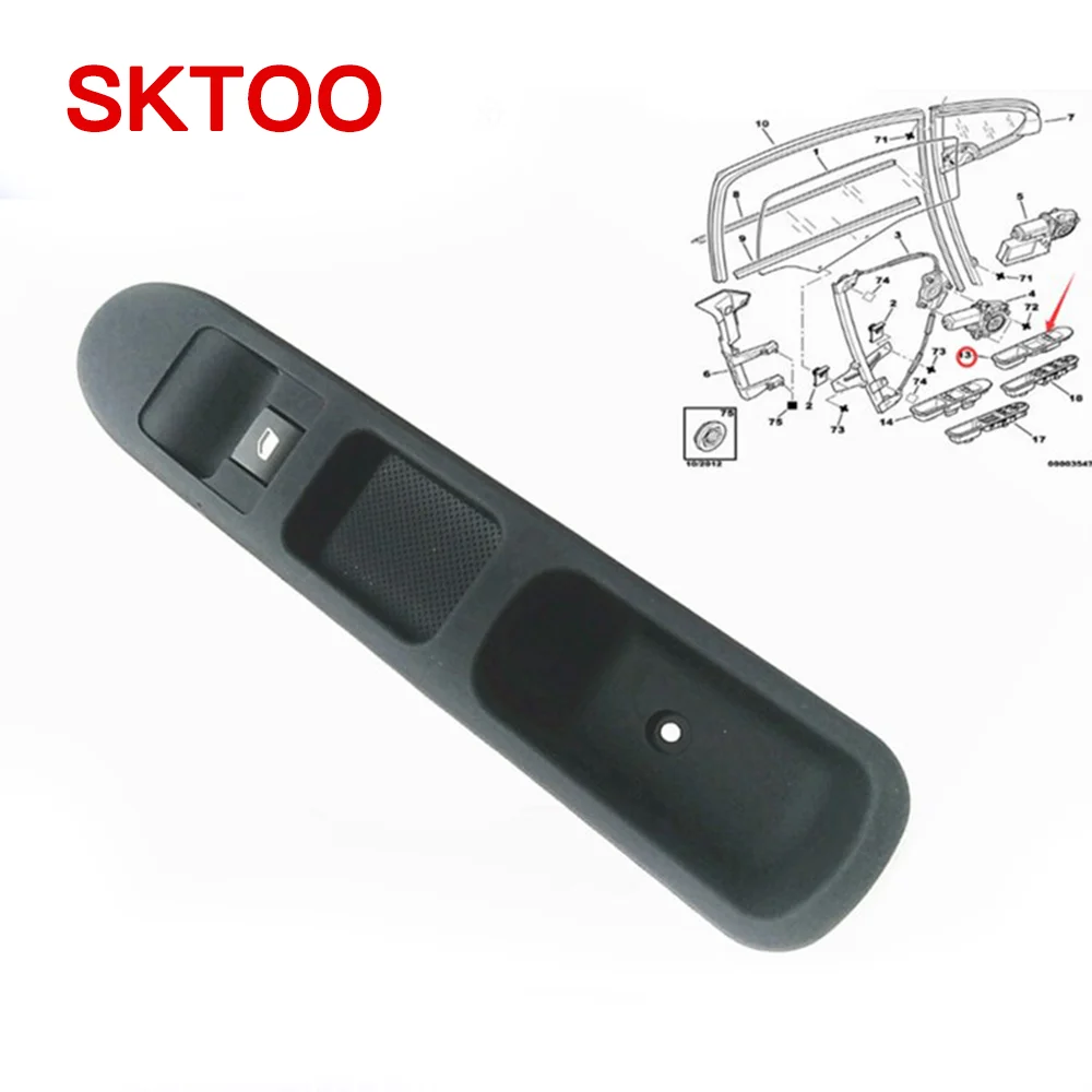 SKTOO For Peugeot 307/307sw/C4 Power window glass button switch  glass lift switch Rear Door 6554e7/6490hq/6554hj