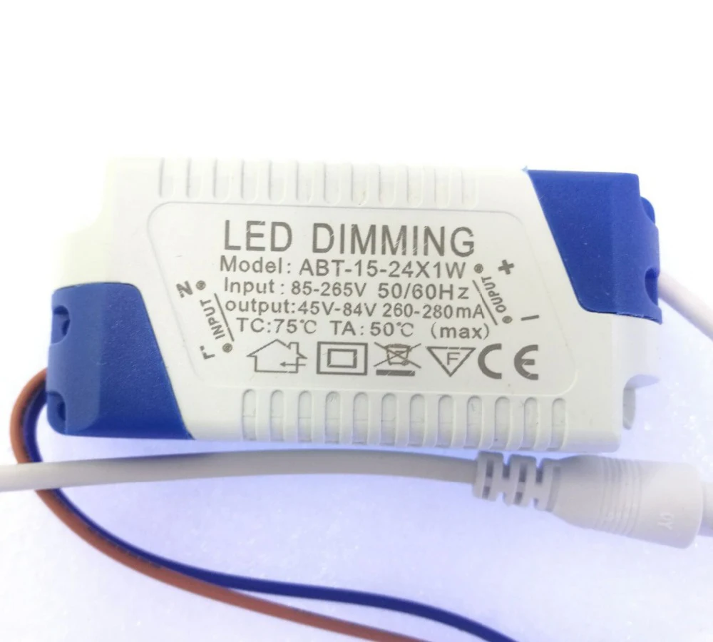 15-24x1W Dimmable Led Driver 15W 18W 20W 21W 24W 300mA Power Supply AC 110V 220V for LED Ceiling lights Bulb DC Plug