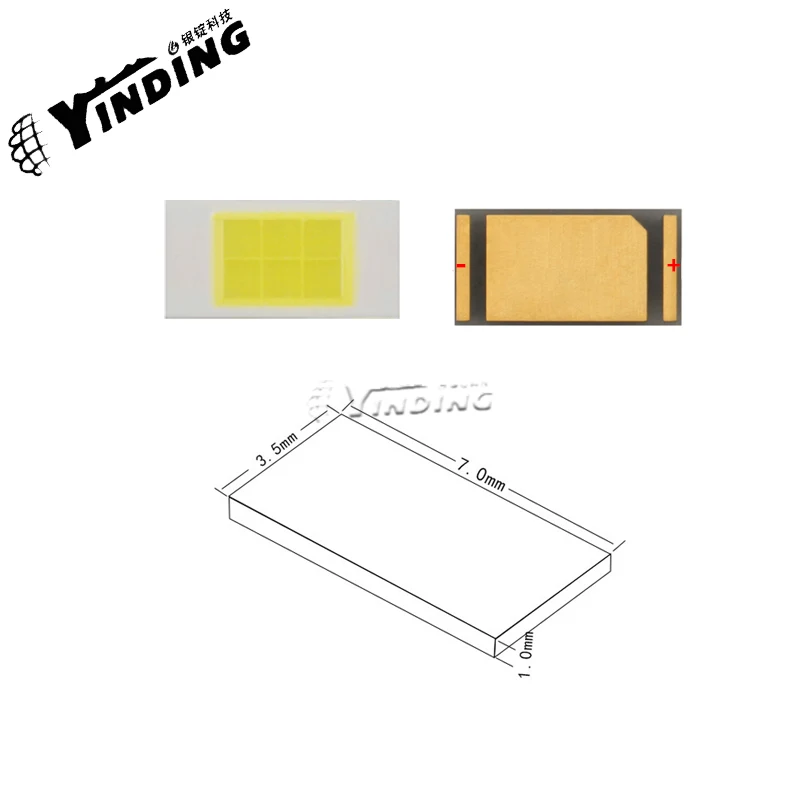 5pcs YINDING 3570-V45 15W high power LED Light Emitting Diode 6000-6500K White light Car headlight source Light Emitting Diode