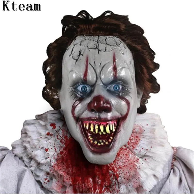 New Scary Stephen King's It Mask Pennywise 2 Horror Clown Joker Mask Clown Head Mask Halloween Cosplay Costume Props