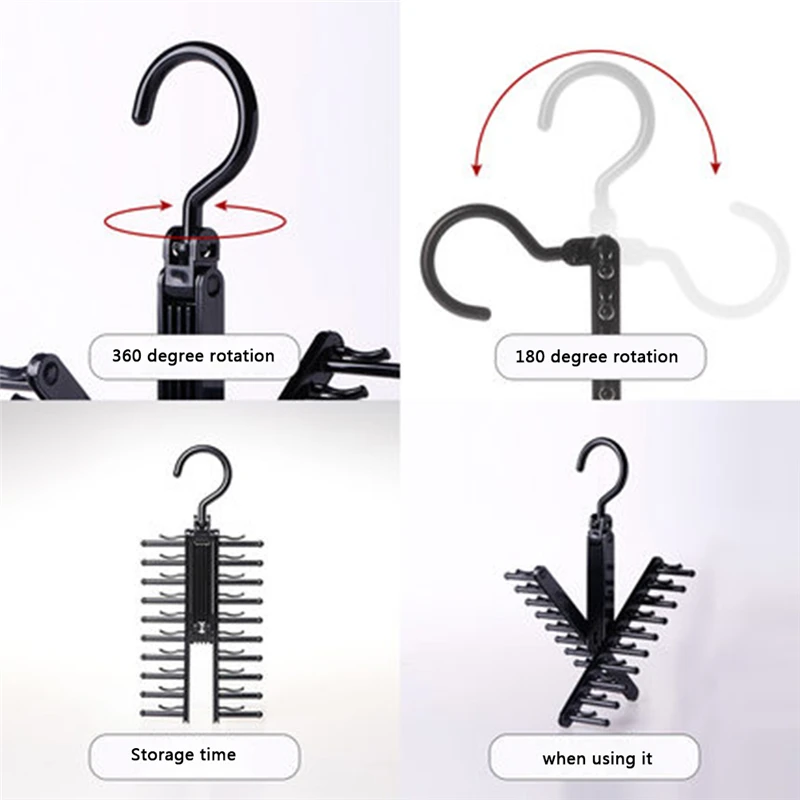 Creative Verstelbare 360 Graden Roterende Tie Rack Riem Sjaal Stropdassen Hanger Holder Closet Organizer