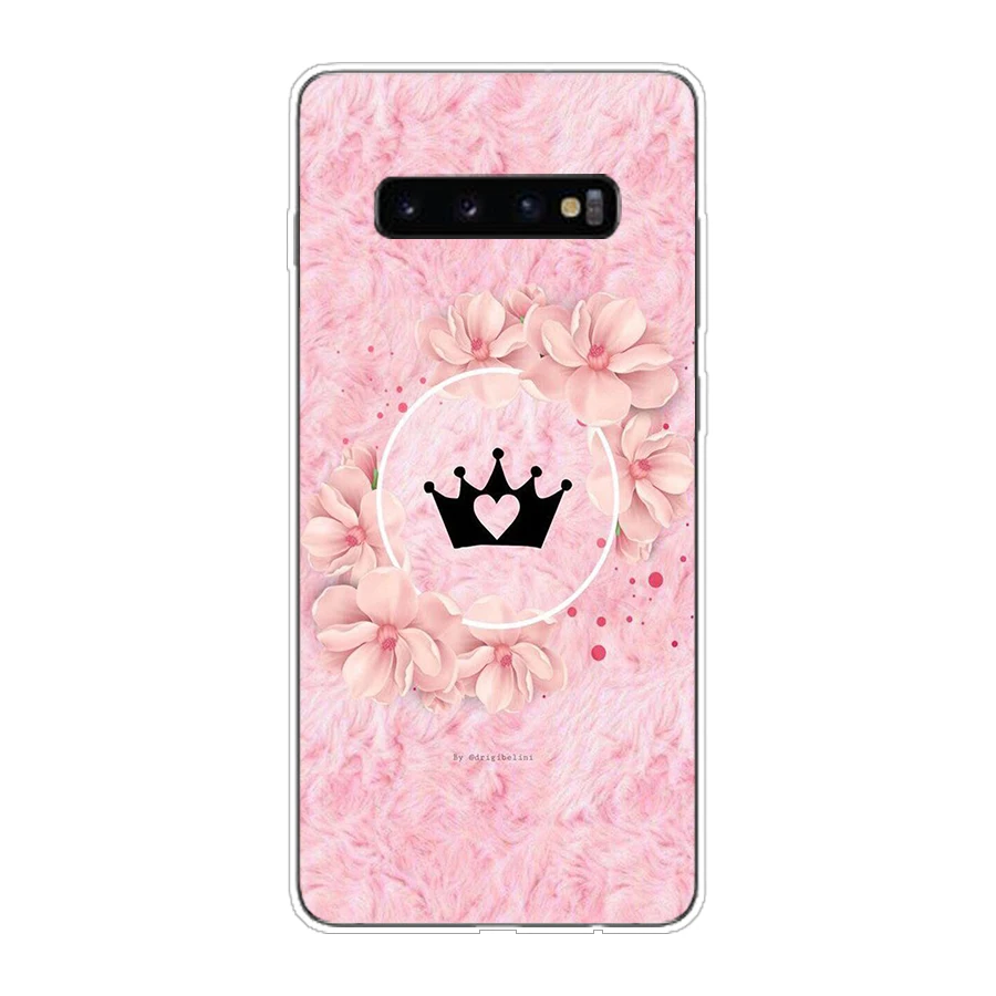 346FG pink Crown Princess Luxury design Soft Silicone Tpu Cover Case for Samsung Galaxy A01 A10 M11 M21 S10 S20 Plus case