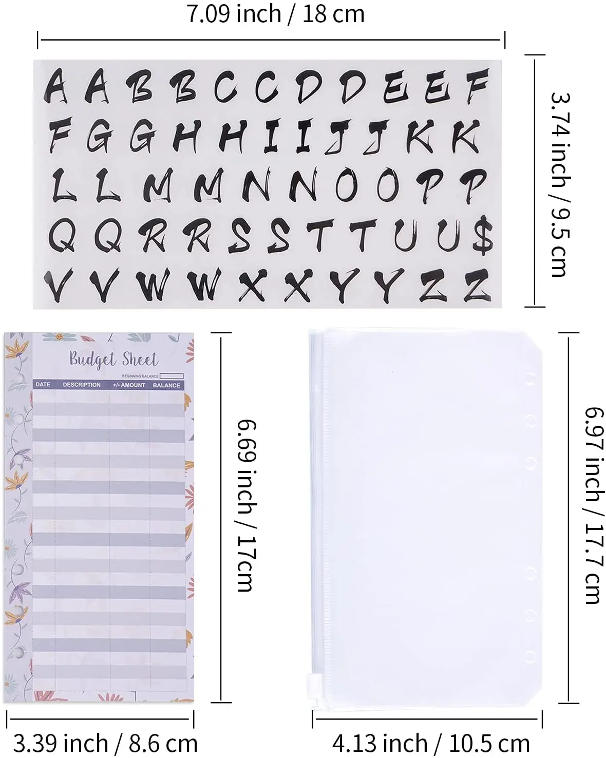 30 Pieces Budget Binder Money Saving Envelopes System, 12Pcs  Zipper Pockets, 12 Expense Budget Sheets,6 Letter Sticker Labels