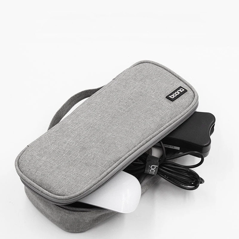 Laptop Mouse Cable Digital Storage Bags Charger Accessories Travel Organizer Zipper Pouch with Handle Electronic Protect Bags