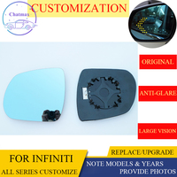 Sideview Rear Mirror Customize For Infiniti All Series Q50 Q60 QX Blue Glass With Heating Turn Signal LED Large Vision