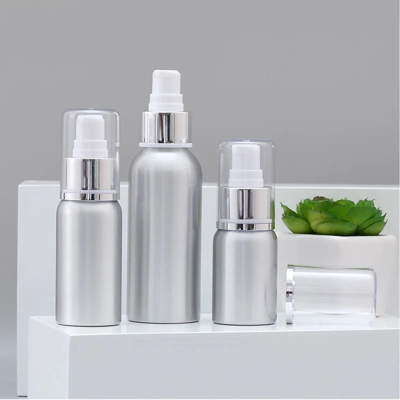 

30ml Aluminium metal bottle press pump lotion emulsion serum foundation toner skin care skin care cosmetic packing