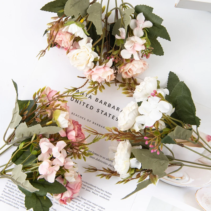 Mini-Seiden-Teerosenknospen, künstliche Pflanzen für die Vase, für Zuhause, Silvester, Weihnachtsdekorationen, Hochzeit, Brautstrauß, Kunstblumen – Detail 3