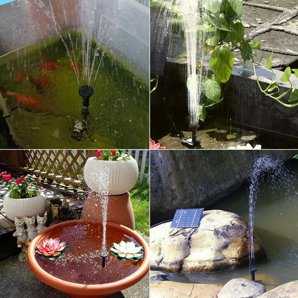 Fuente de agua alimentada por Panel Solar para piscina, estanque y jardín, rociador de agua de 1,2 W, bomba Solar con 7 cabezales de pulverización