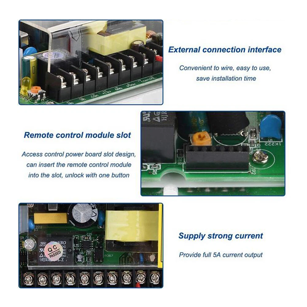 Door Access Control System Switch Power Supply AC 110~240V Delay Time Max 15 Second Frequency Power DC12V 5A 50W