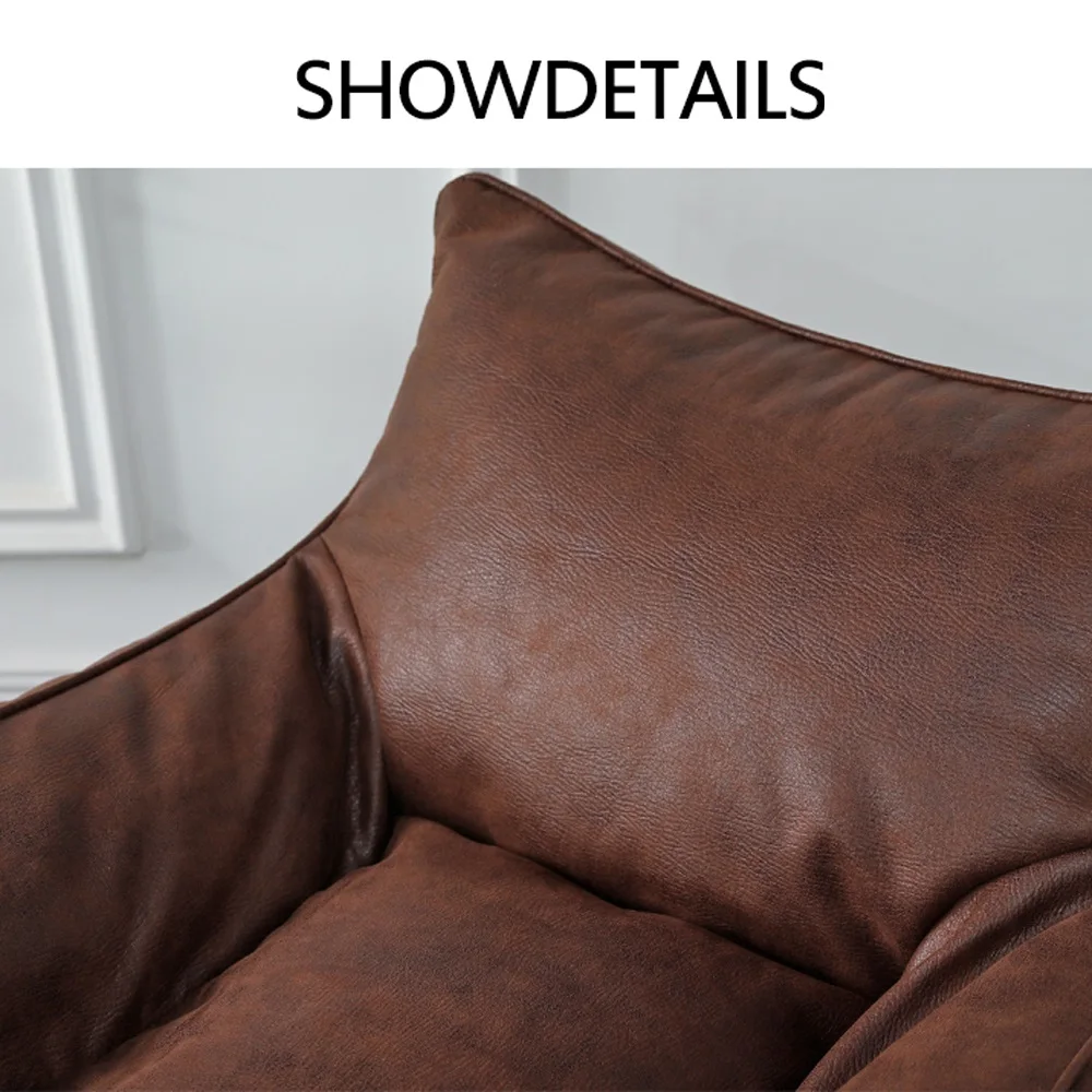 Single-seat Suede Fabric Not Real Leather Sofa Cover Beanbag Armchair Pouf Ottoman Puff Futon Bean Bag Chair Corner Seat Couch