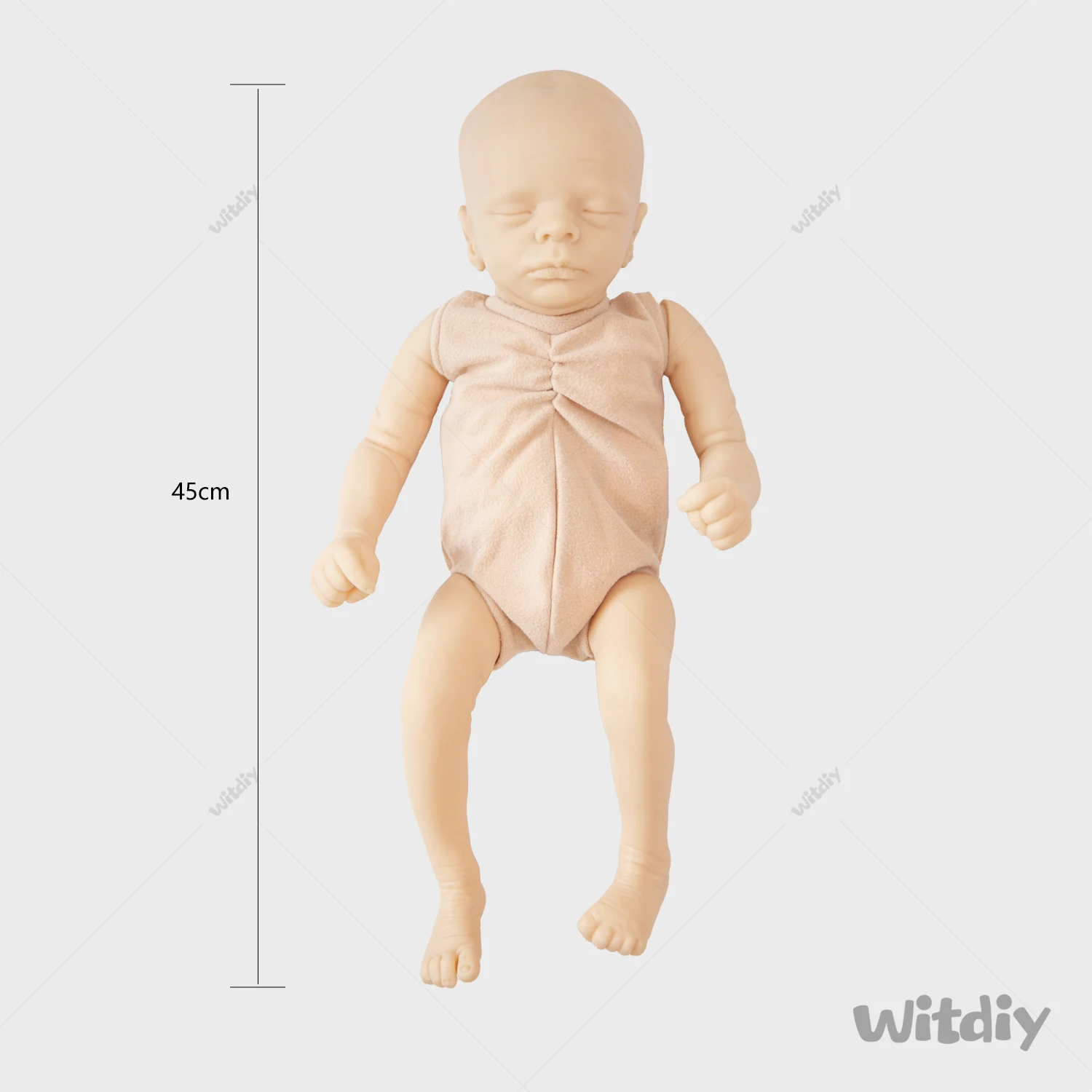 Witdiy  45 cm/17.72 inch new vinyl blank reborn doll baby unpainted kit/Give 2 gifts