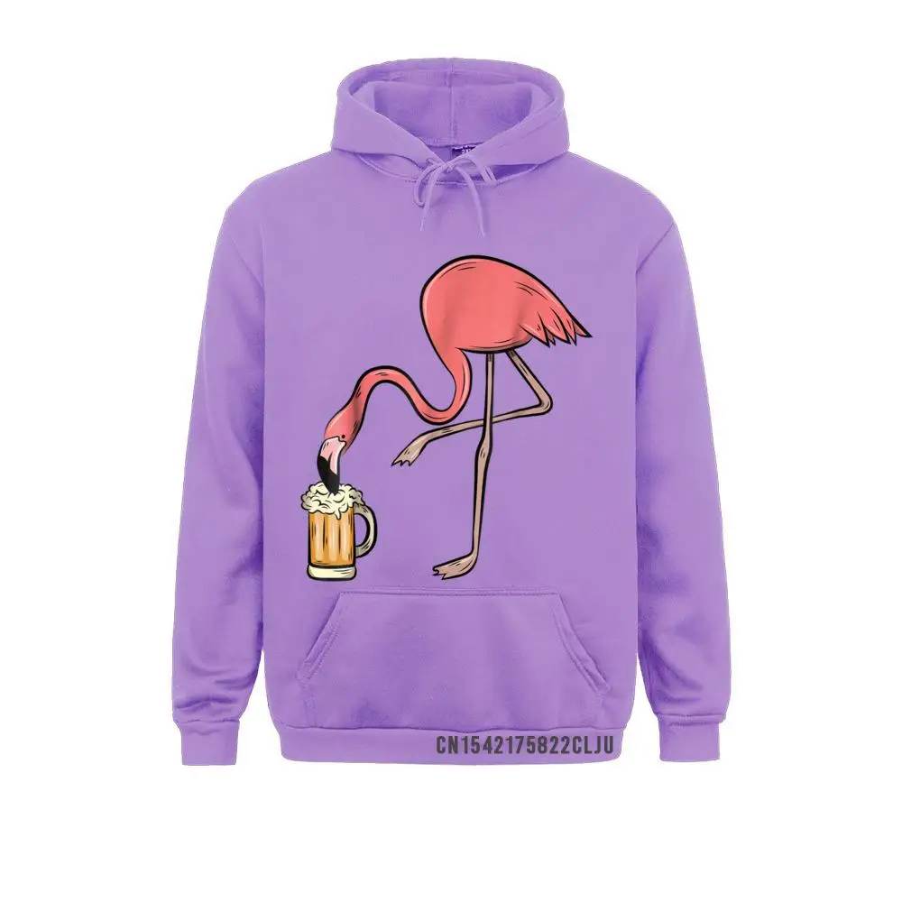 Classic Men Sweatshirts Flamingo Drinking Beer Funny Pink Flamingo Warm Printing Hoodies Winter Autumn Hoods Long Sleeve