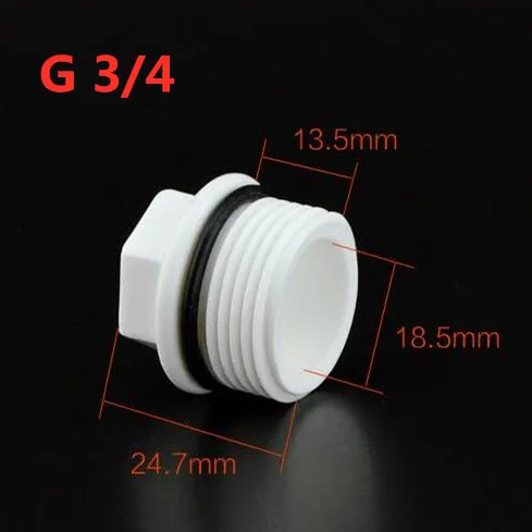 1/2" 3/4" 1" BSP Male Thread Plastic Pipe Hex Head Plastic End Cap Plug Fitting Plastic Connector Adapter