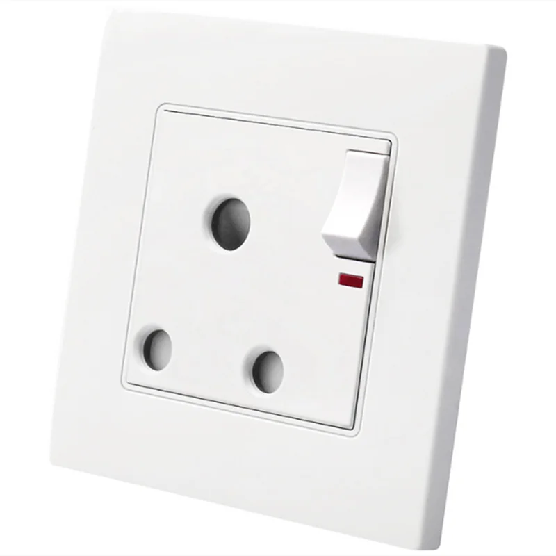 Model 86 PC Panel Large South Non-Standard Three Round Hole Power Wall Socket 15a British Socket With Light Switch