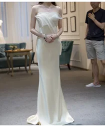 Elegant Off Shoulder Women Banquet Dress White Mermaid Sexy Long Qipao Novelty Luxury Gowns Vestidos De Festa