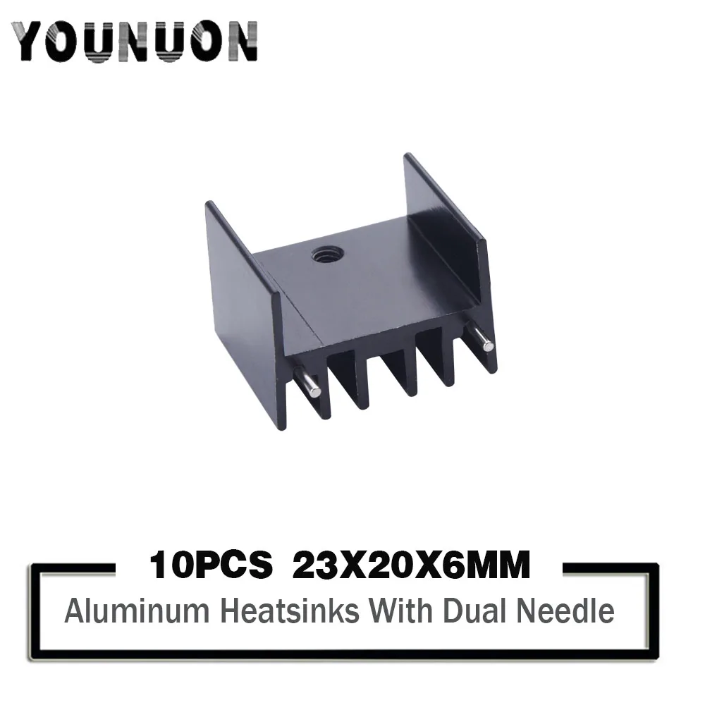 10PCS 20*23*16MM IC Heatsinks 23*20*16MM Mos Tube Voltage Stabilizer Aluminum Heatsinks TO-3P Electronic Radiator with 2 pins